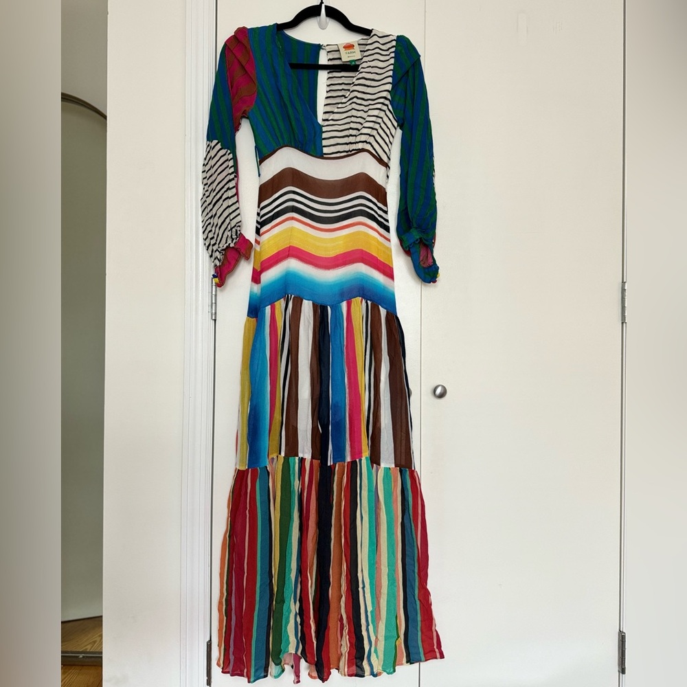 Farm Rio Multi-Color Long sleeve Maxi Dress - Size XS - Fits like Small
